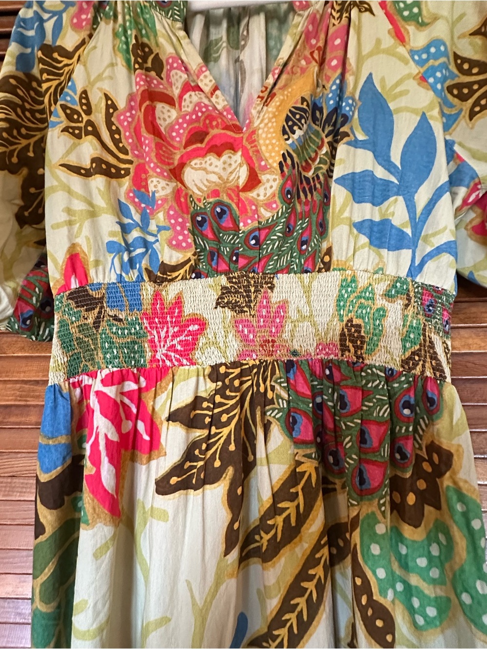 Conditions Apply for Anthropologie Multicolor Floral Tiered Maxi Dress size 14 - Picture 9 of 15